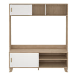 Ikast TV-Wall Unit with 2 Sliding Doors in Jackson Hickory and White