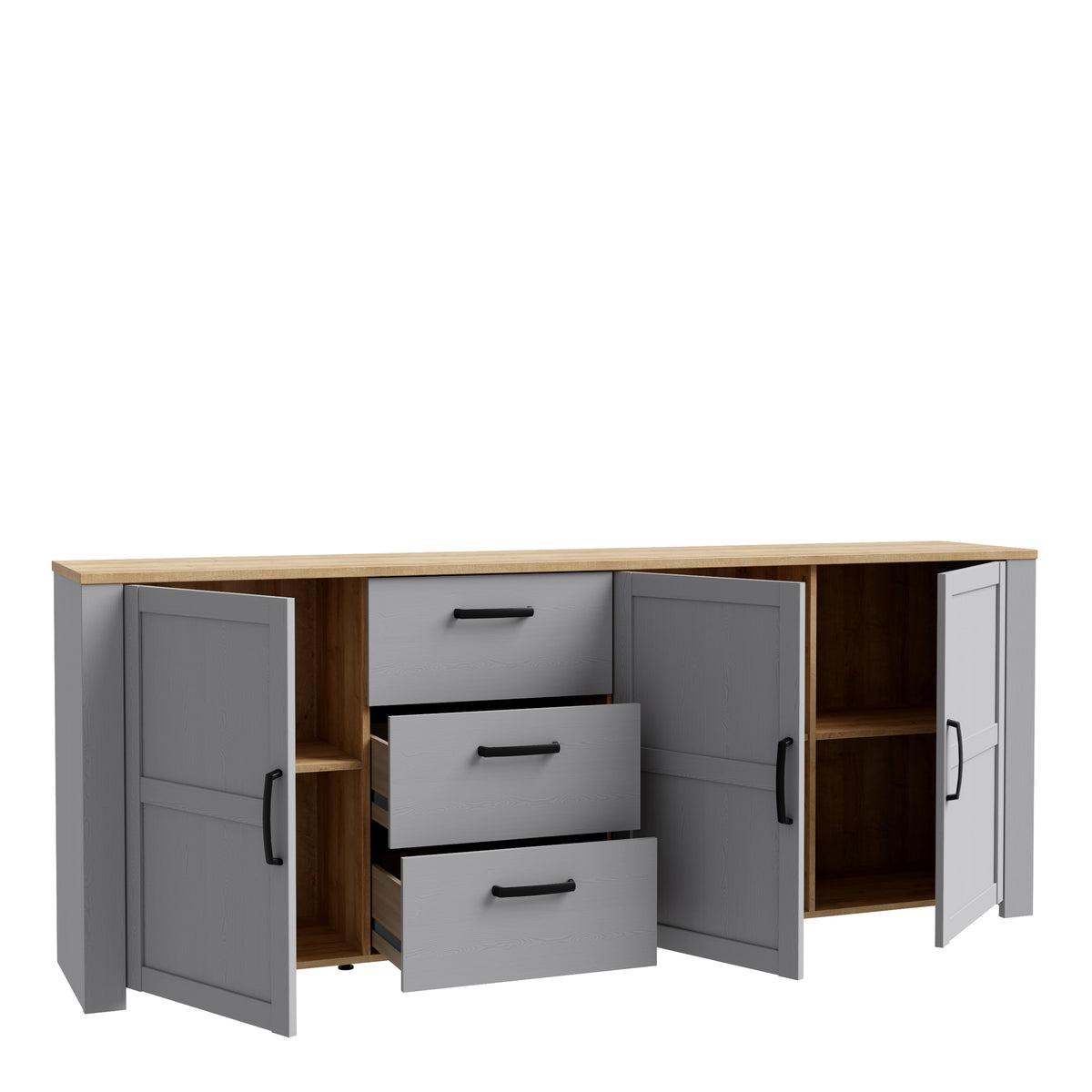 Bohol Large Sideboard in Riviera Oak/Grey Oak