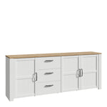 Bohol Large Sideboard in Riviera Oak/White