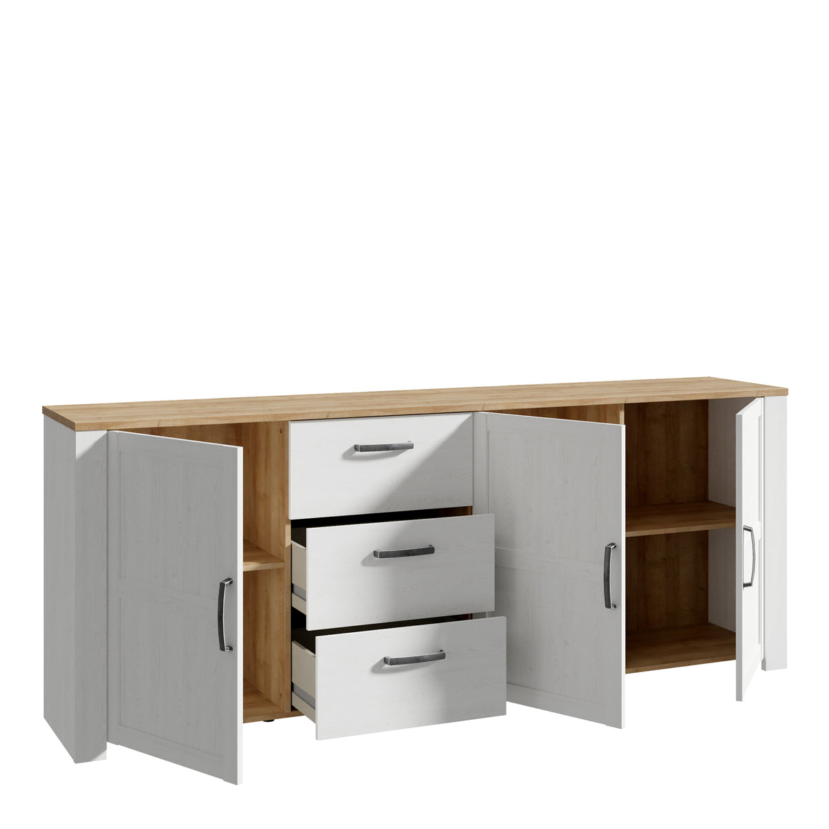 Bohol Large Sideboard in Riviera Oak/White