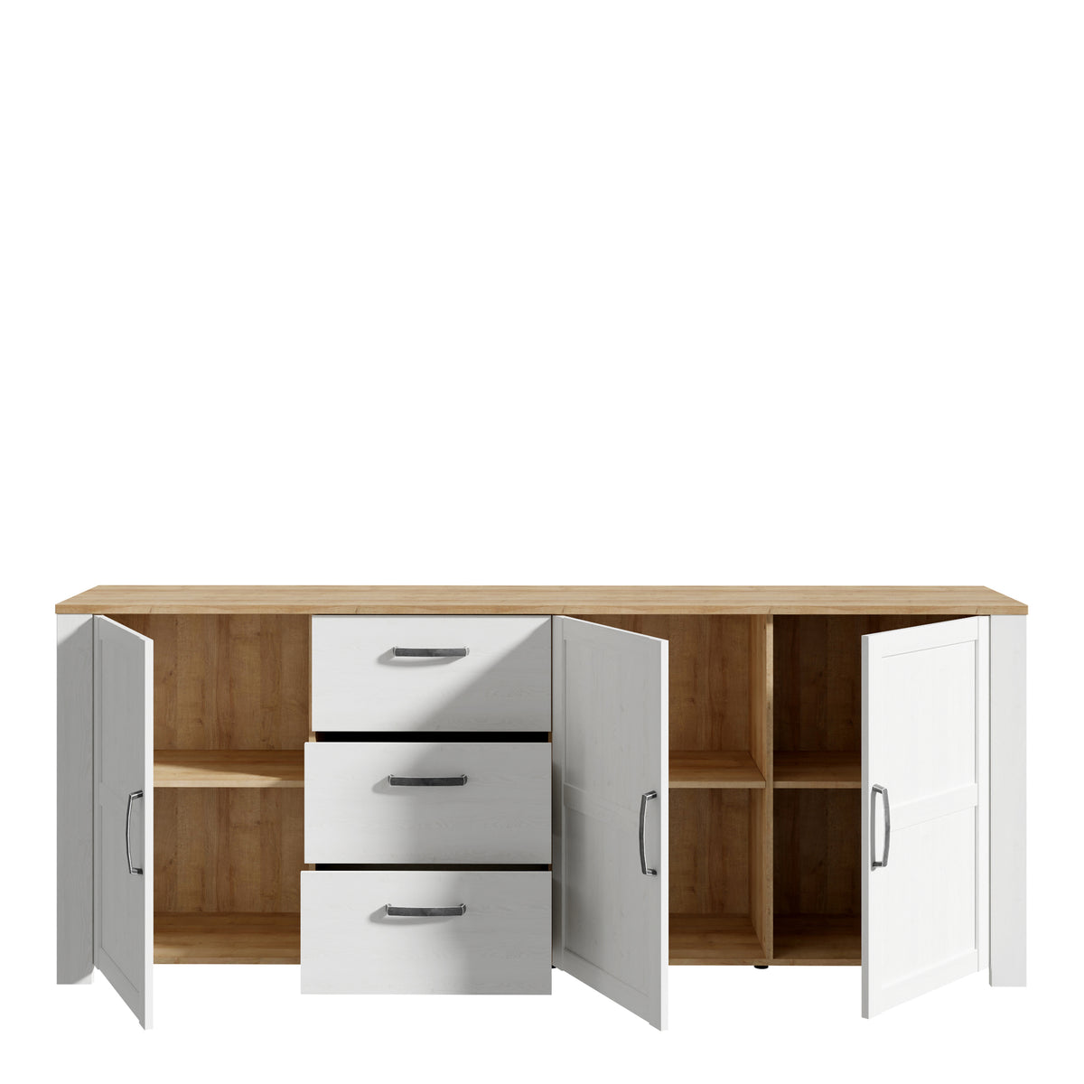 Bohol Large Sideboard in Riviera Oak/White