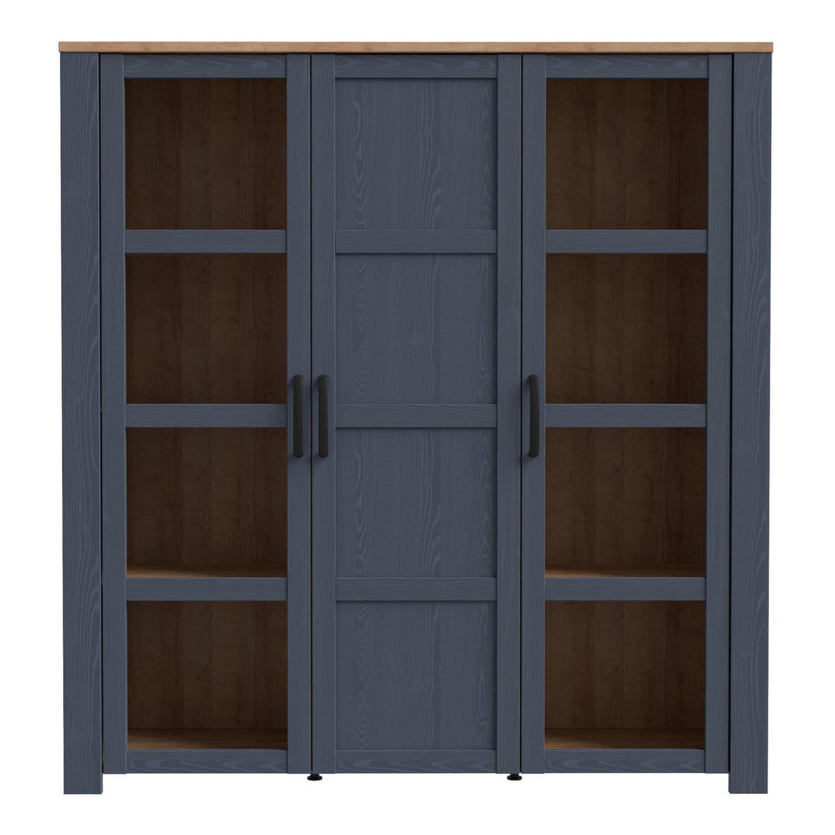 Bohol Large Display Cabinet in Riviera Oak/Navy