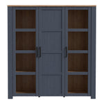 Bohol Large Display Cabinet in Riviera Oak/Navy