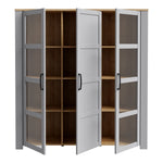 Bohol Large Display Cabinet in Riviera Oak/Grey Oak