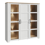 Bohol Large Display Cabinet in Riviera Oak/White