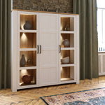 Bohol Large Display Cabinet in Riviera Oak/White