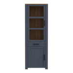 Bohol Narrow Display Cabinet in Riviera Oak/Navy