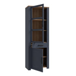 Bohol Narrow Display Cabinet in Riviera Oak/Navy