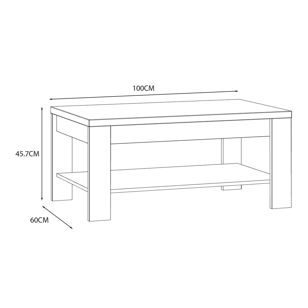 Bohol Coffee Table in Riviera Oak/Grey Oak