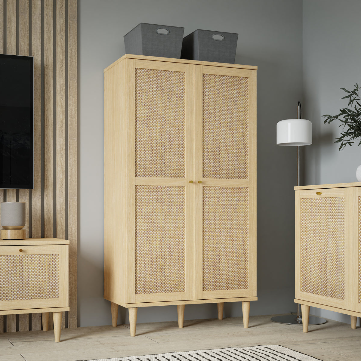 Calasetta Display Cabinet in Rattan