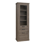 Corona Narrow Display Cabinet in Tabak Oak