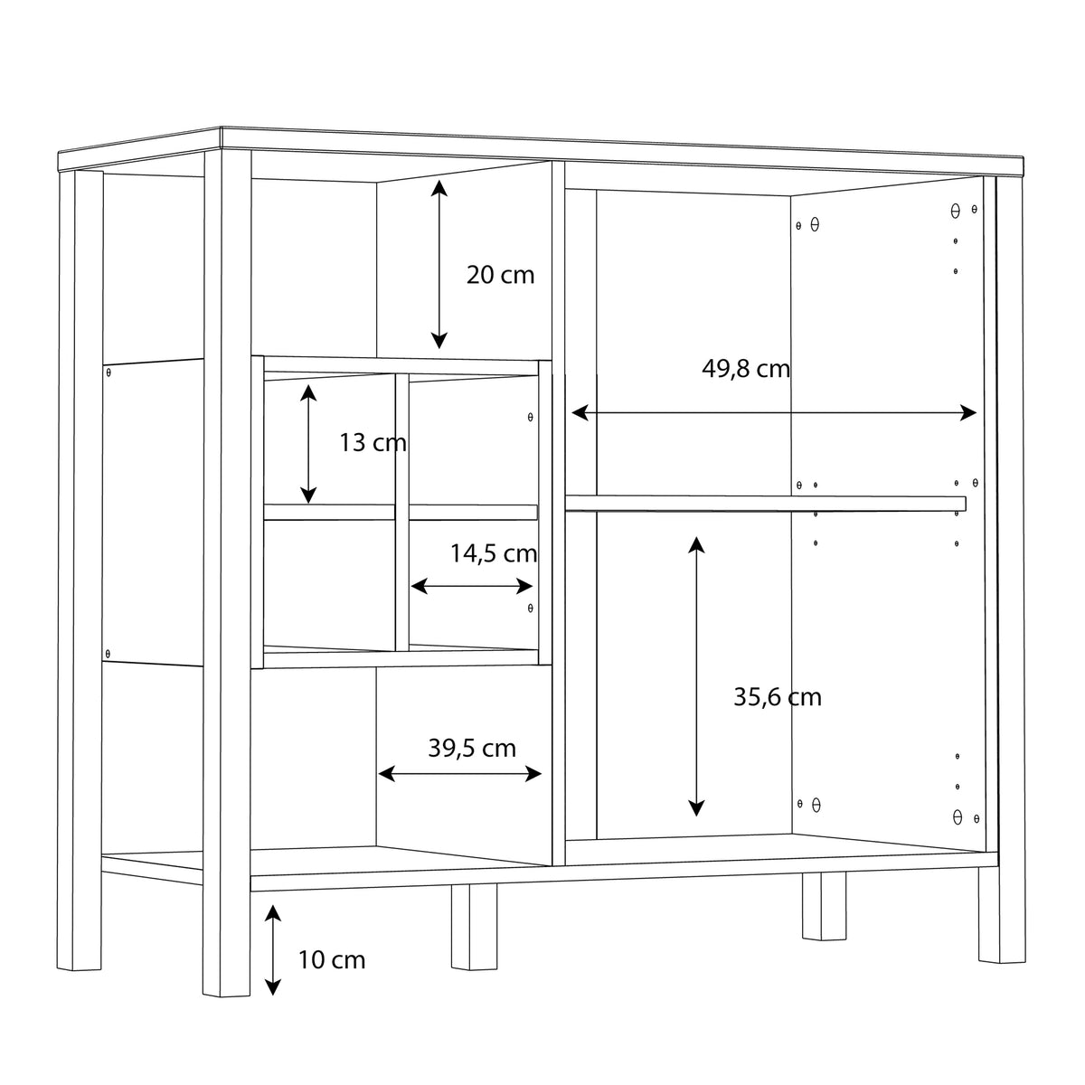 High Rock Storage / Display Chest in Matt Black/Riviera Oak