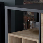 High Rock Storage / Display Chest in Matt Black/Riviera Oak