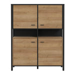 High Rock Storage Cabinet in Matt Black/Riviera Oak