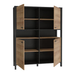 High Rock Storage Cabinet in Matt Black/Riviera Oak