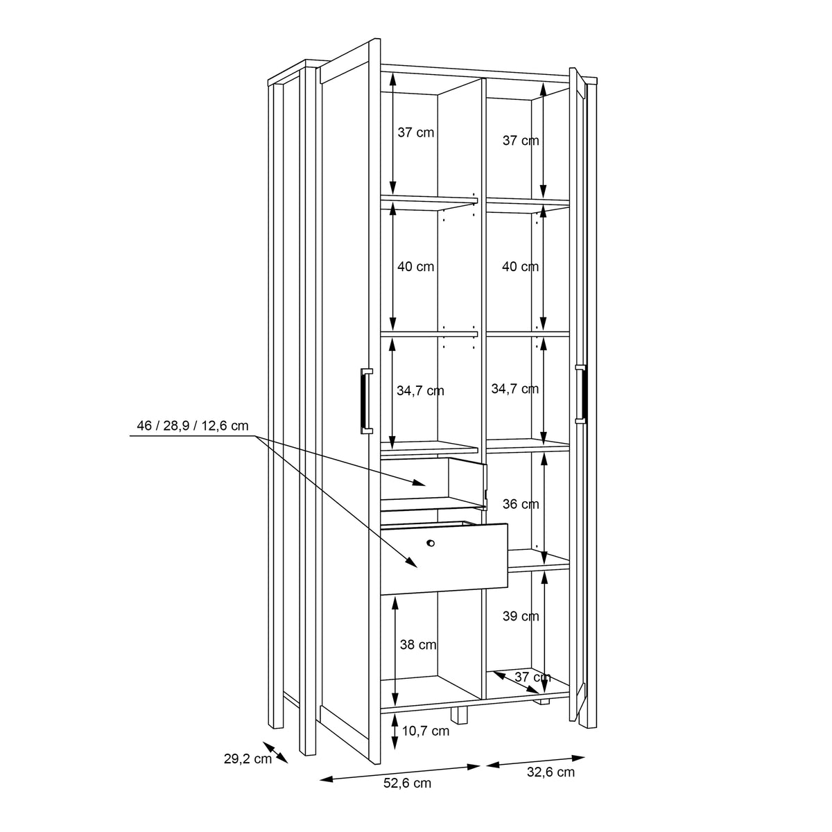 Malte Brun Display Cabinet in Waterford Oak