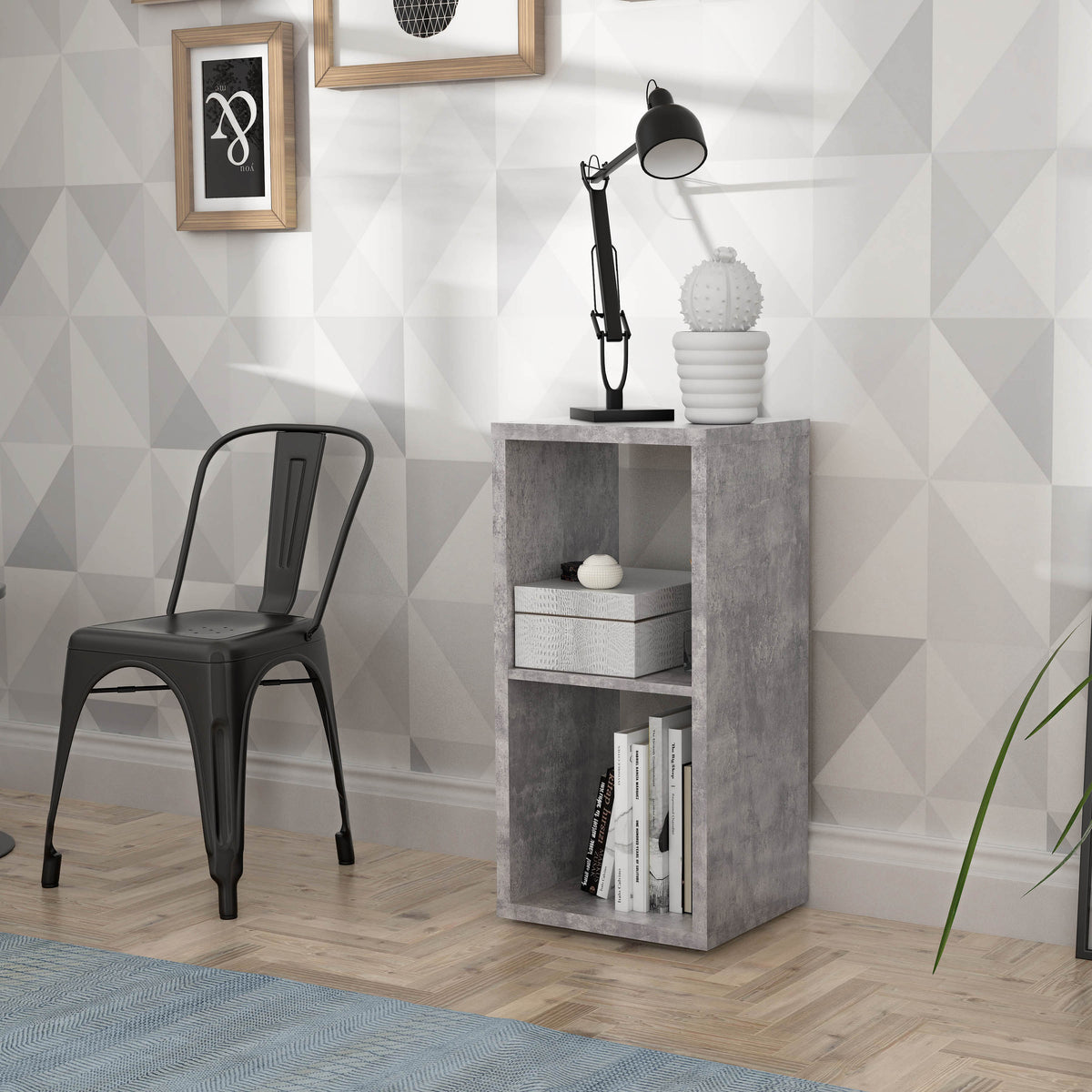 Mauro 1 Shelf Storage Unit in Concrete Grey