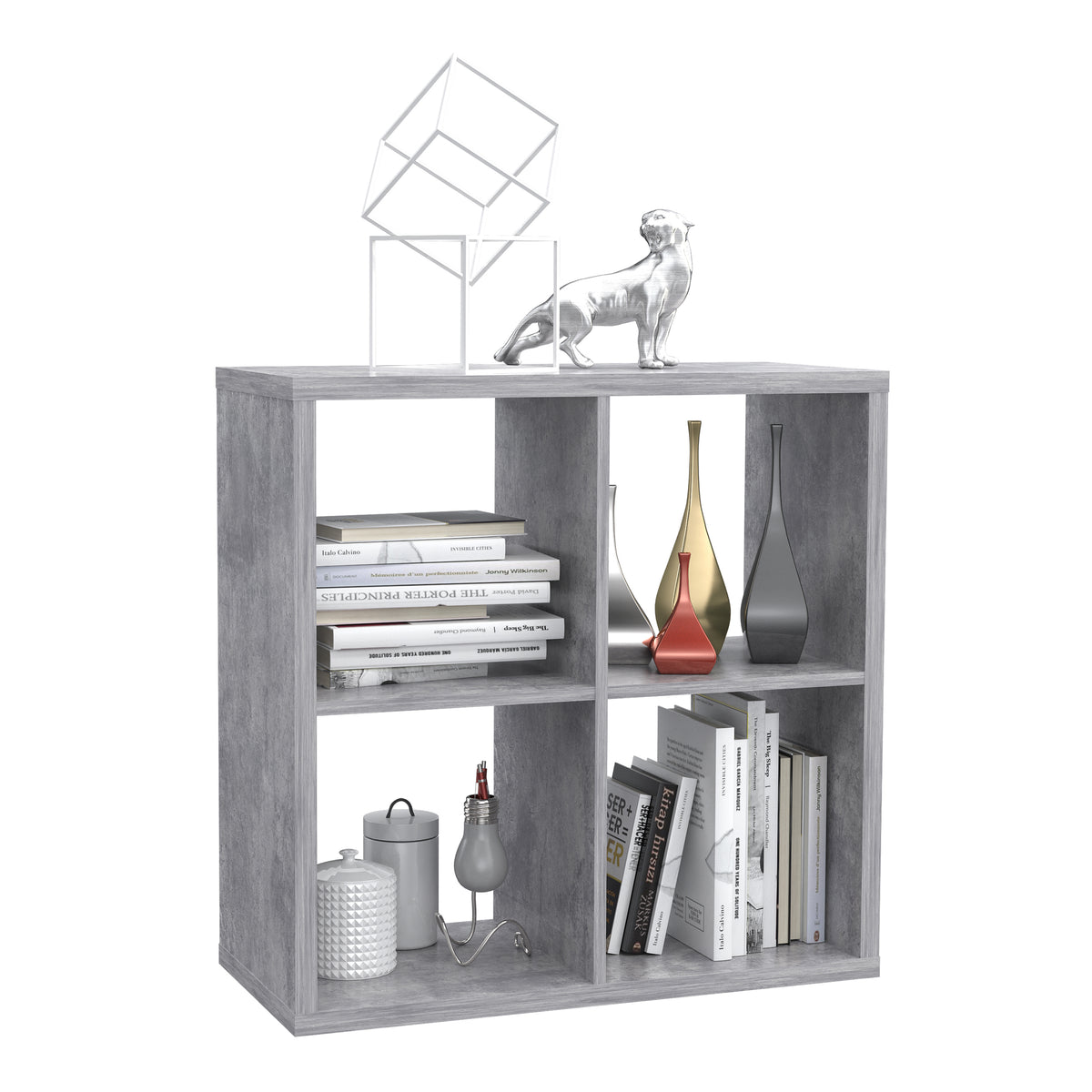 Mauro 2x2 Storage Unit in Concrete Grey