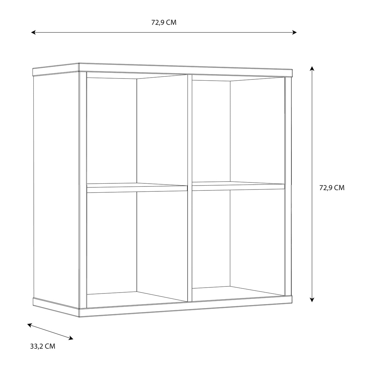 Mauro 2x2 Storage Unit in White High Gloss/White