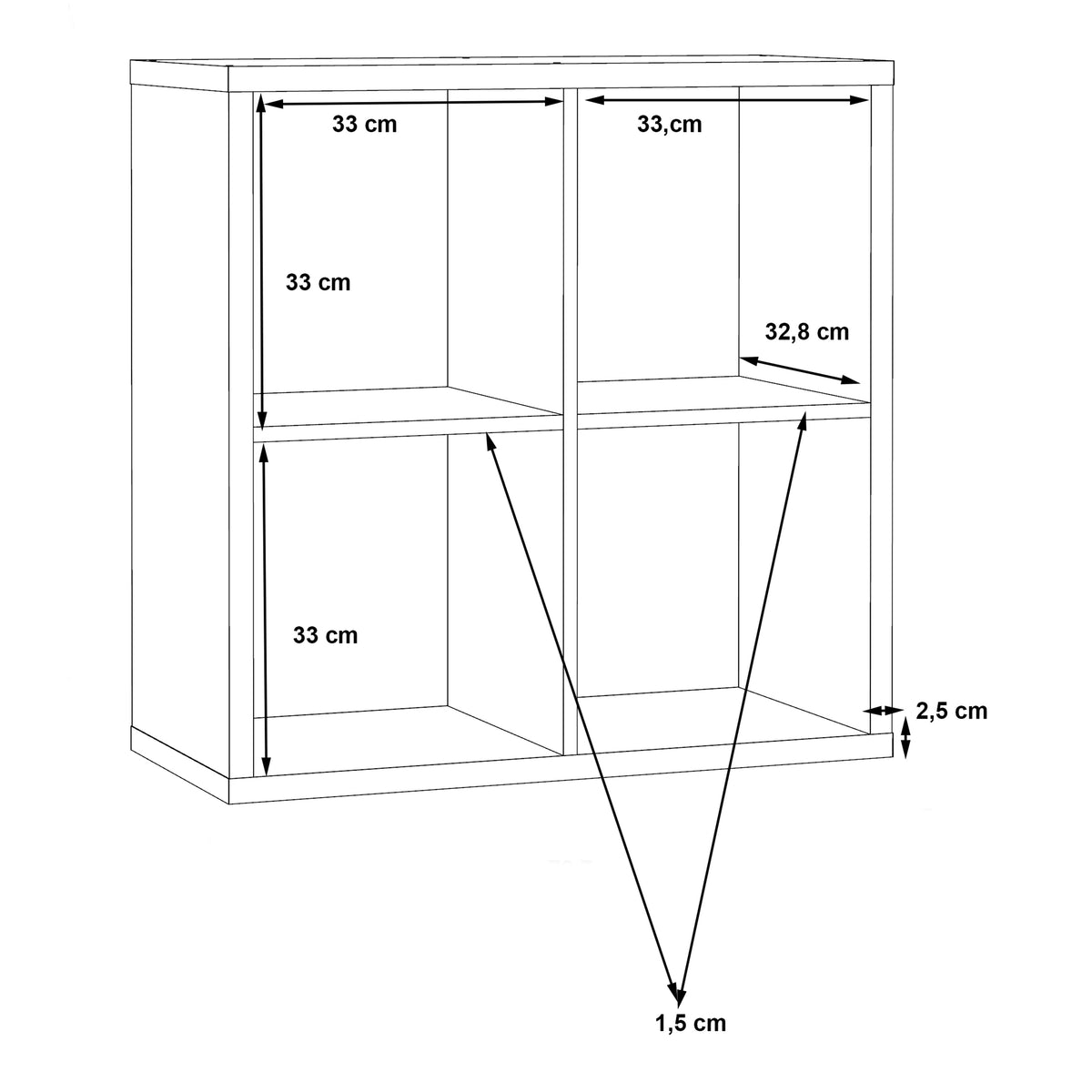 Mauro 2x2 Storage Unit in Matt Black