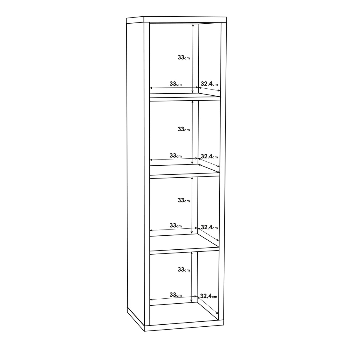 Mauro 3 Shelves Storage Unit in Matt White