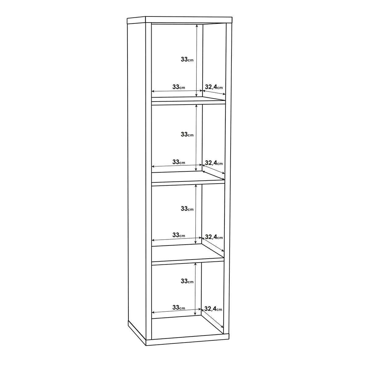 Mauro 3 Shelves Storage Unit in Sand Oak