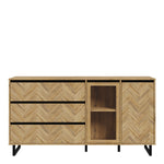 Nikomedes Sideboard in Spica Oak/Matt Black/Bartex Oak