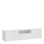 Sienna TV Unit in White/White High Gloss