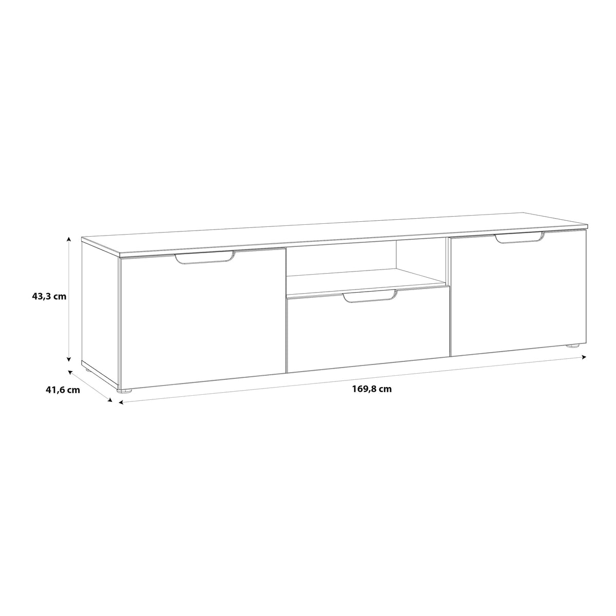 Sienna TV Unit in White/White High Gloss