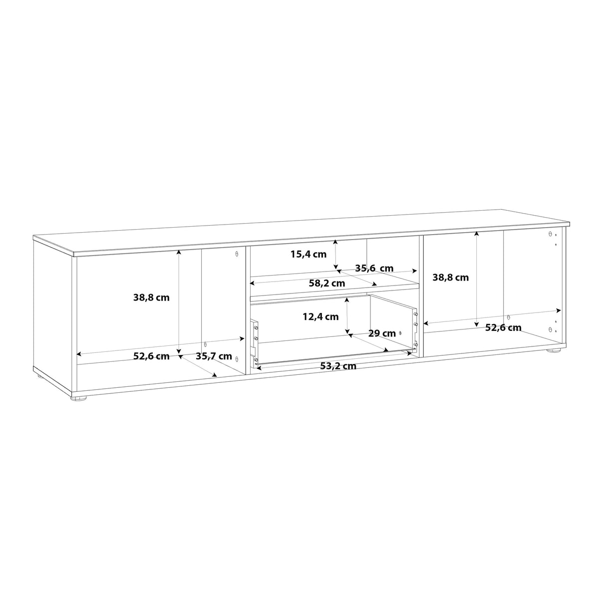 Sienna TV Unit in White/White High Gloss