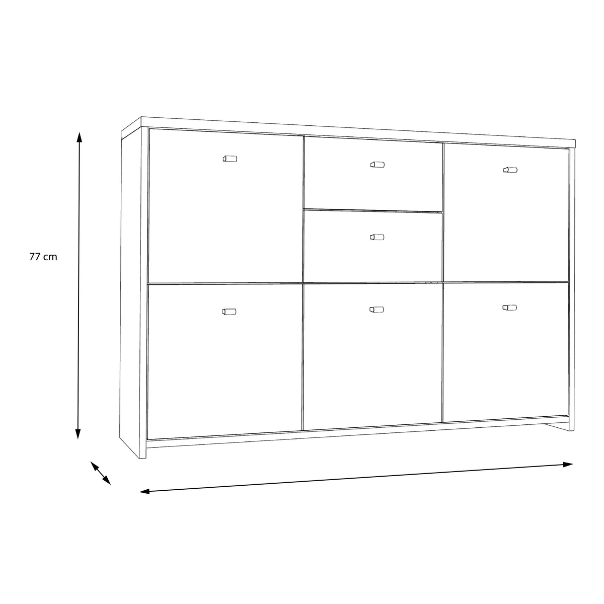 Best Chest Storage Cabinet with 2 Drawers and 5 Doors in Artisan Oak/White