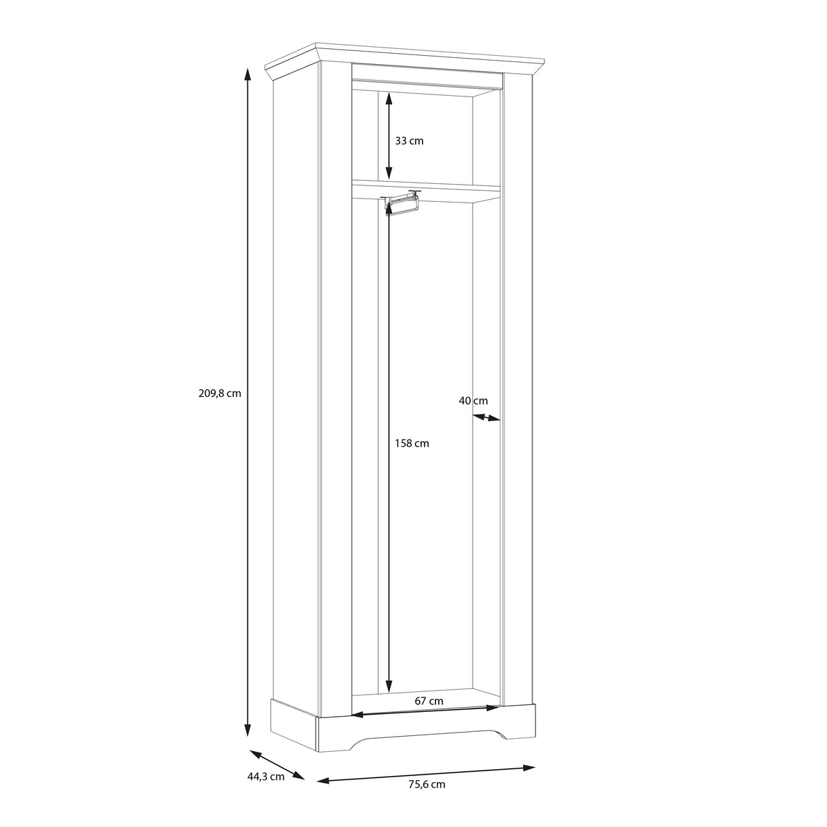 Illopa Hallway Wardrobe in Oak Nelson/Snowy Oak