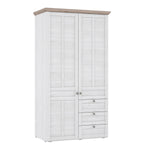 Iloppa 2 Door Wardrobe in Snowy Oak/Oak Nelson