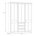 Iloppa 3 Door Wardrobe in Snowy Oak/Oak Nelson