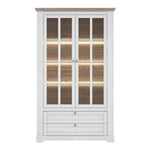 Iloppa Display Cabinet in Snowy Oak/Oak Nelson