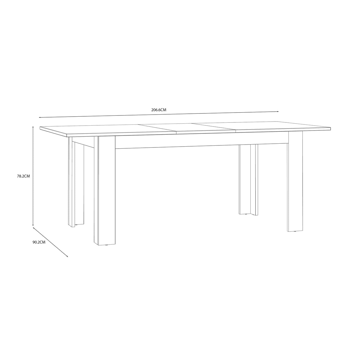 Bohol Extending Dining Table in Riviera Oak/Navy