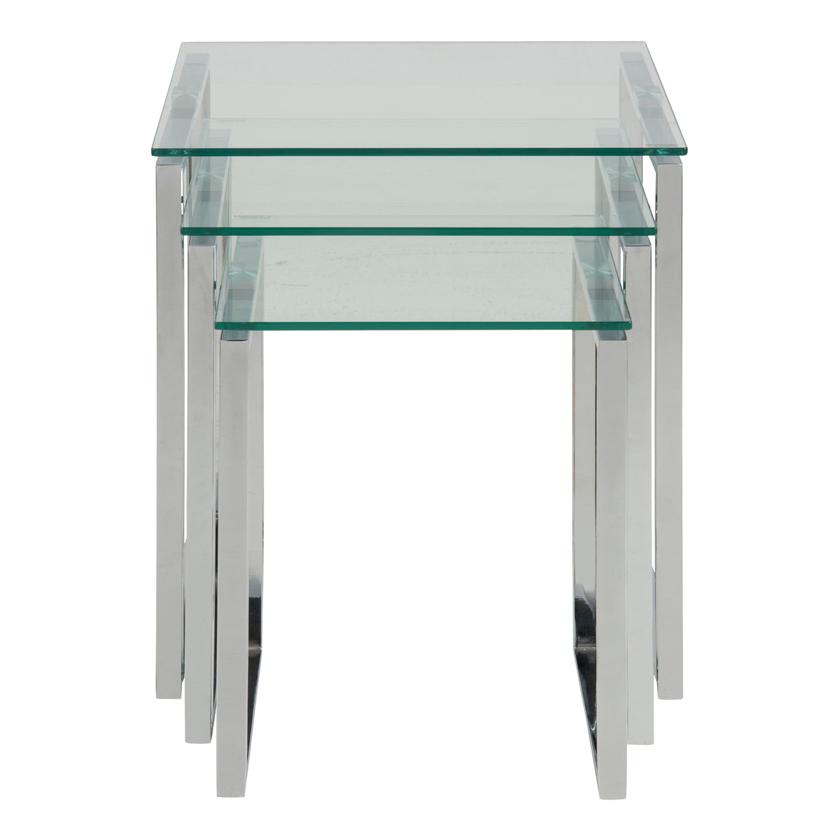 Katrine Nest of Tables with Glass Top Set of 3