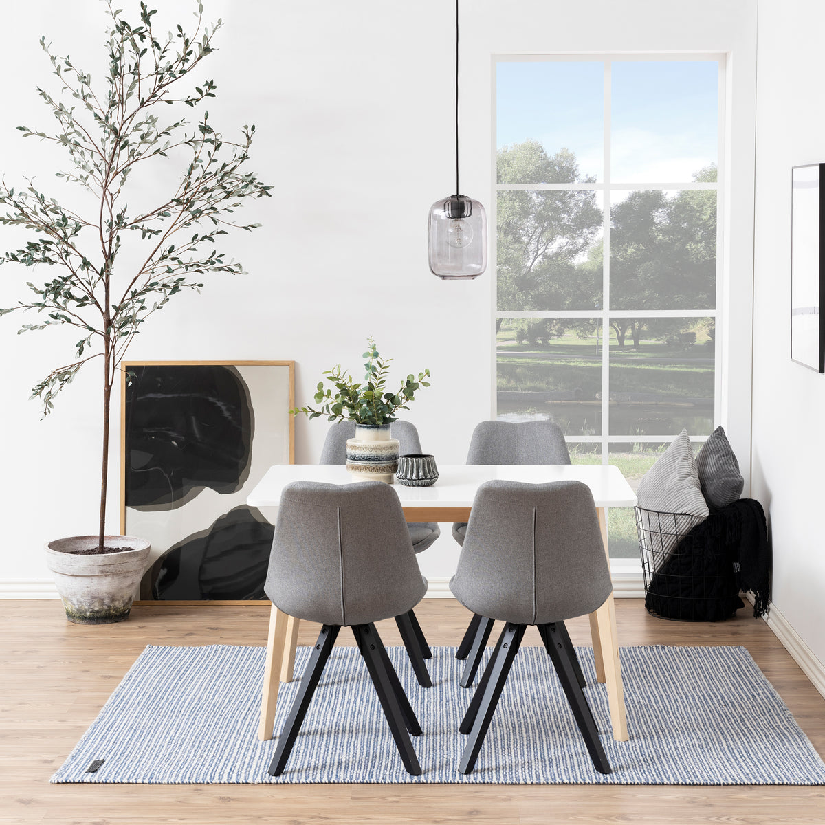 Raven Dining Table in White & Oak