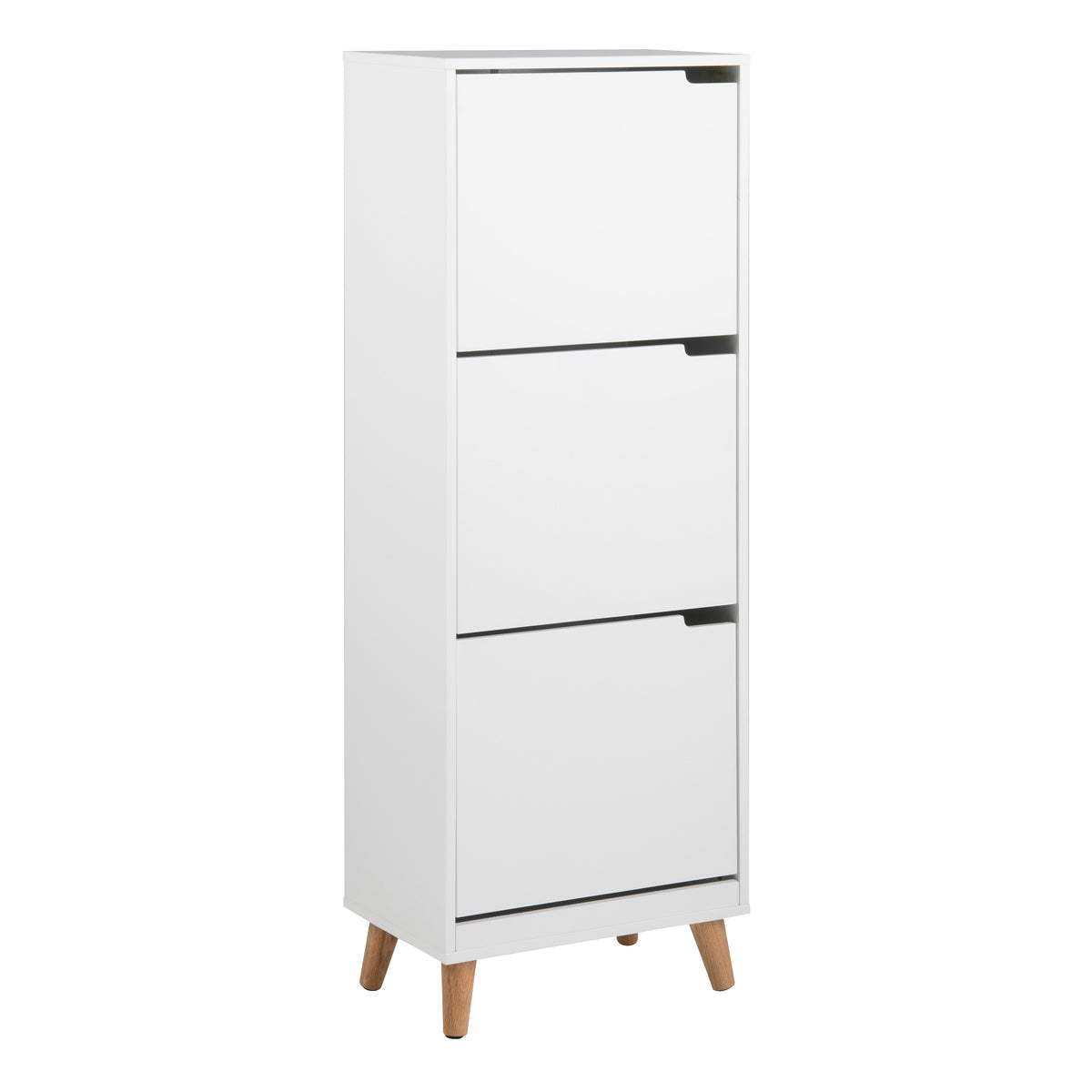 Mitra Shoe Cabinet 3 Flip Down Doors in White