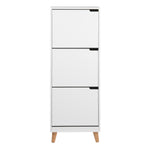 Mitra Shoe Cabinet 3 Flip Down Doors in White