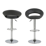 Plump Black Swivel Bar Stool with Open Back