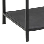 Seaford Narrow Black Metal Bookcase with 3 Glass Shelves