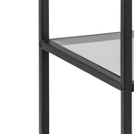 Seaford Narrow Black Metal Bookcase with 2 Glass Shelves