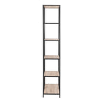 Seaford Tall Black Metal Bookcase with 5 Sonoma Oak Shelves