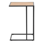 Seaford Black Metal Side Table with Oak Top