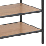 Seaford Black Metal Shoe Rack with 2 Oak Shelves