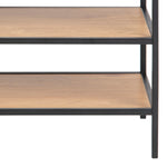 Seaford Black Metal Shoe Rack with 2 Oak Shelves