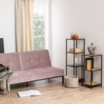 Seaford Narrow Black Metal Bookcase with 2 Oak Shelves