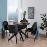 I_Duncan Round Dining Table in Black 105x75cm