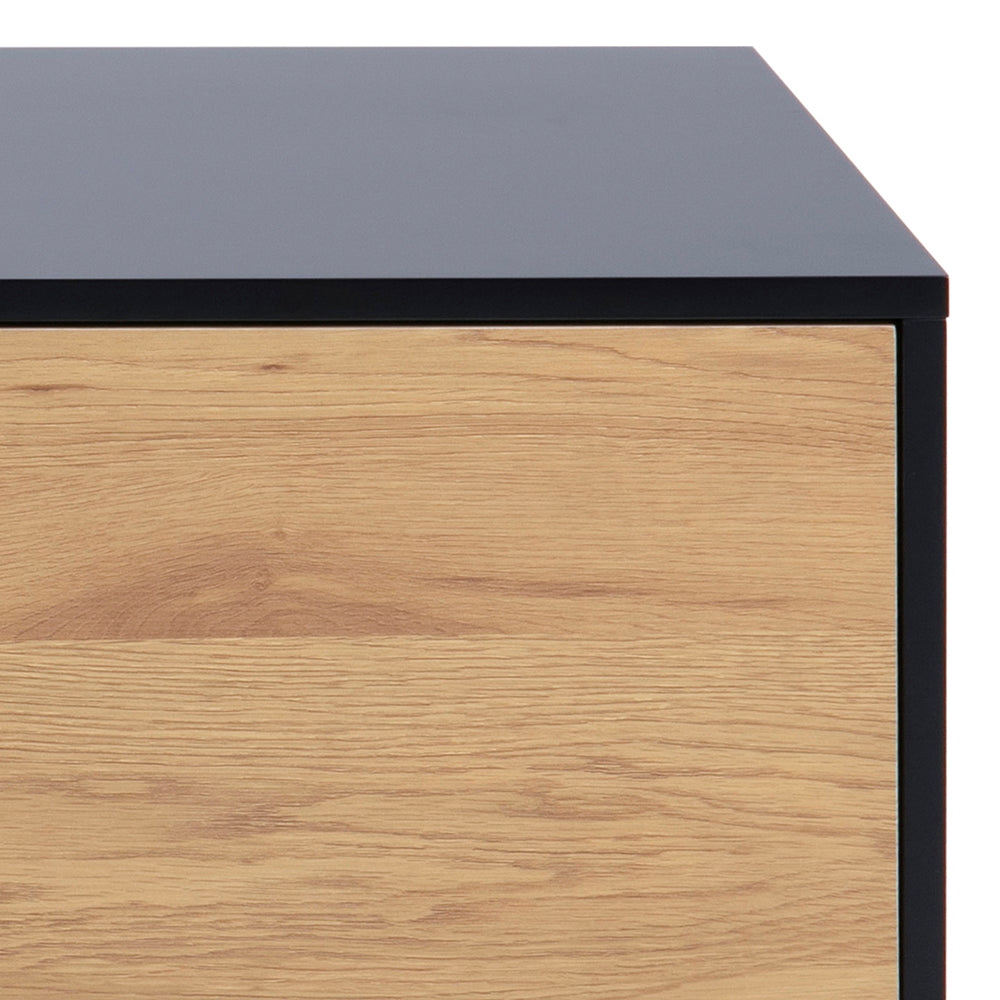 Seaford TV Unit 2 Doors 1 Drawer in Black & Oak